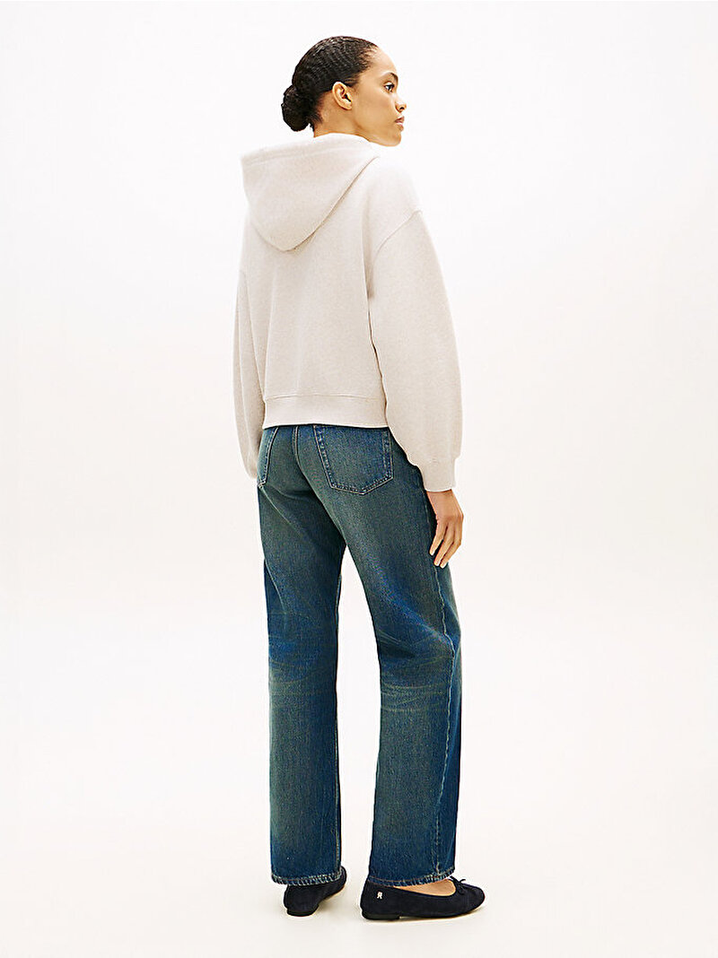Kadın Modern Zip Terry Sweatshirt Beyaz WW0WW47845ADK