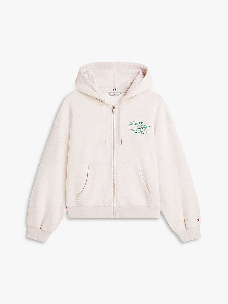 Kadın Modern Zip Terry Sweatshirt Beyaz WW0WW47845ADK