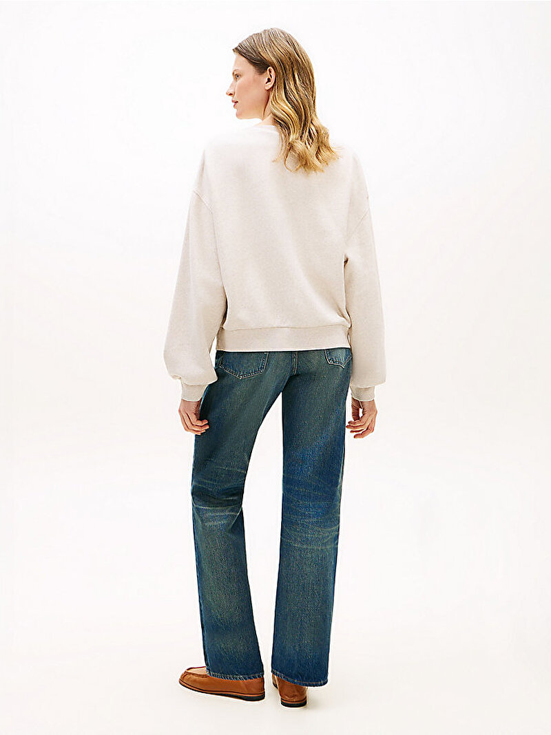 Kadın Modern Zip Terry Sweatshirt Beyaz WW0WW47846ADK