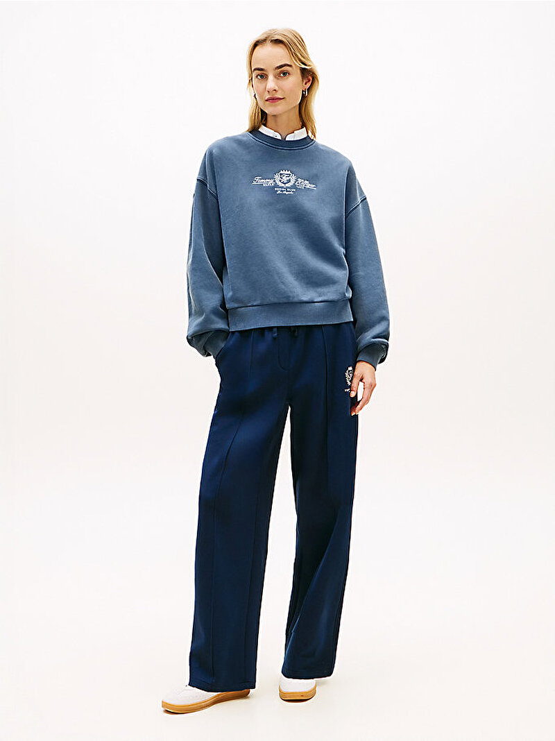 Kadın Varsity Crest Terry Sweatshirt Lacivert WW0WW48733C1G