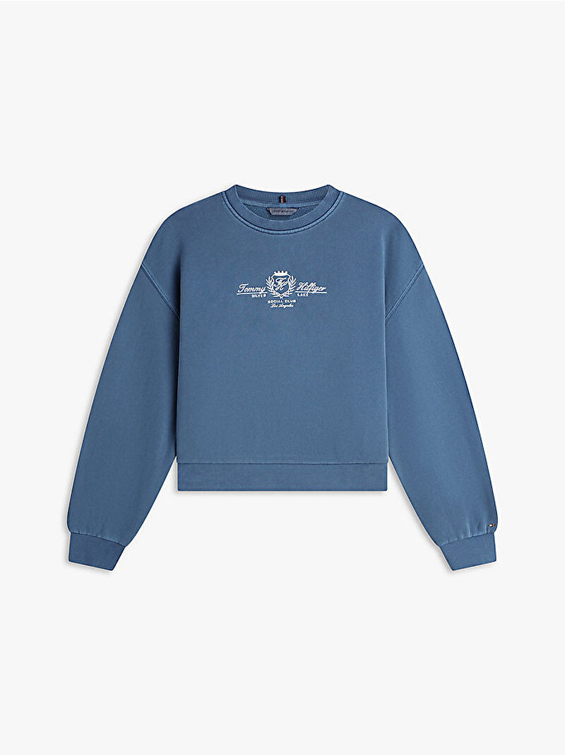 Kadın Varsity Crest Terry Sweatshirt Lacivert WW0WW48733C1G