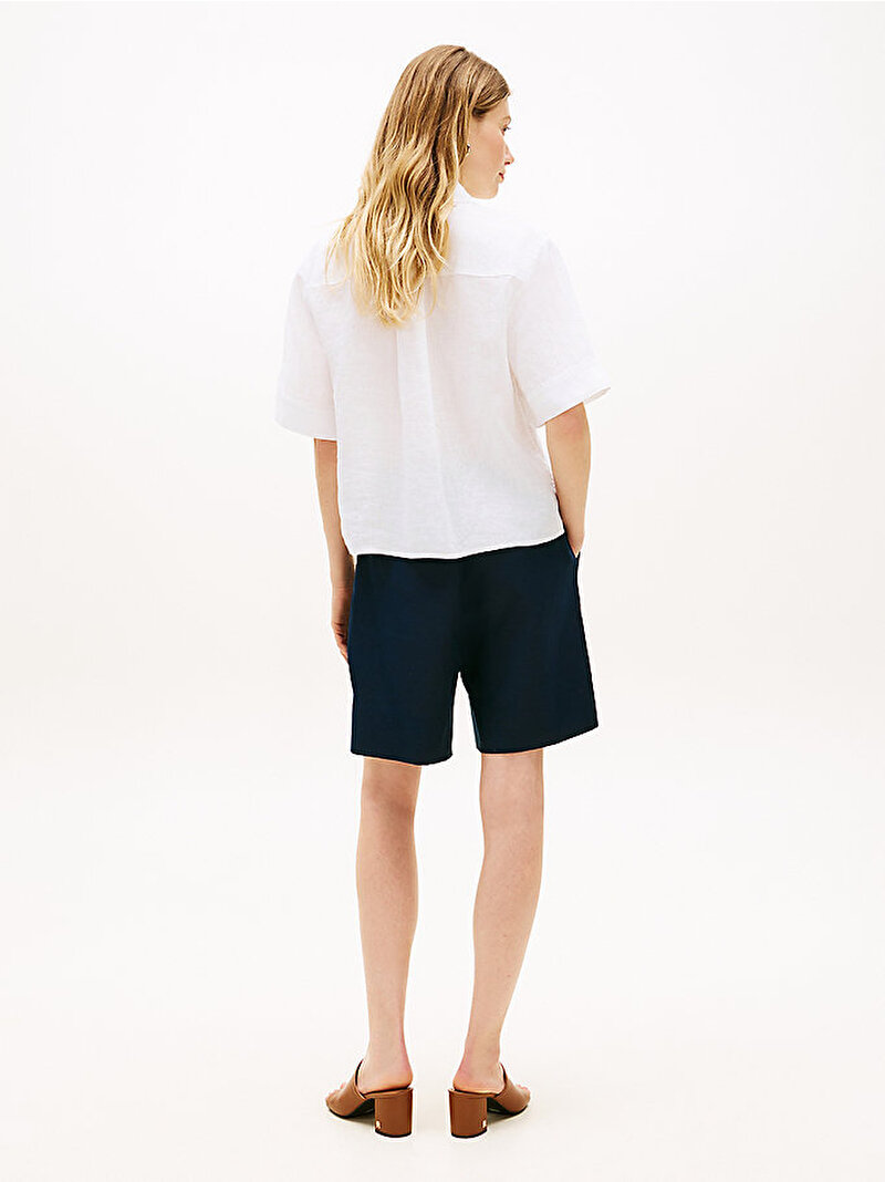 Kadın Essential Linen Gömlek Beyaz WW0WW48925YCF
