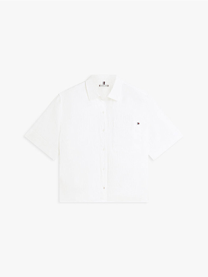 Kadın Essential Linen Gömlek Beyaz WW0WW48925YCF