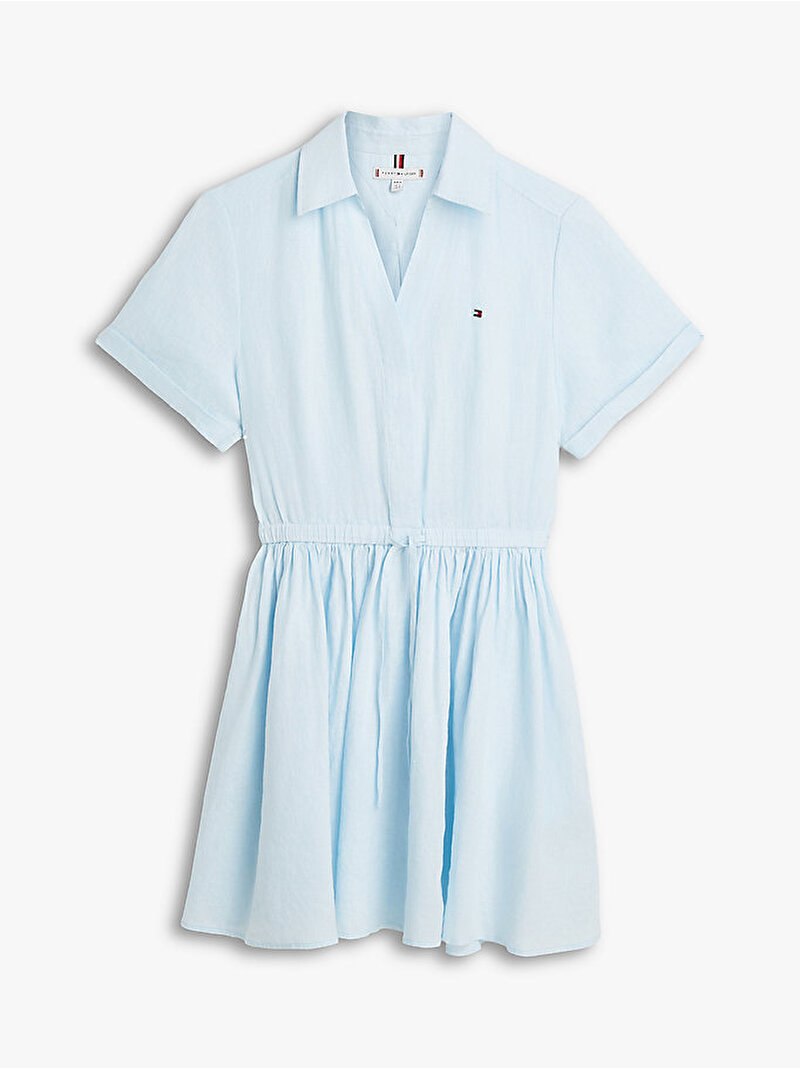 Kadın Essential Linen Elbise Mavi WW0WW48950CYR