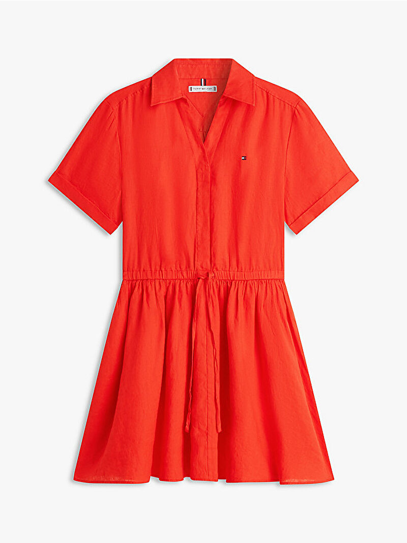 Kadın Essential Linen Elbise Kırmızı WW0WW48950SNE