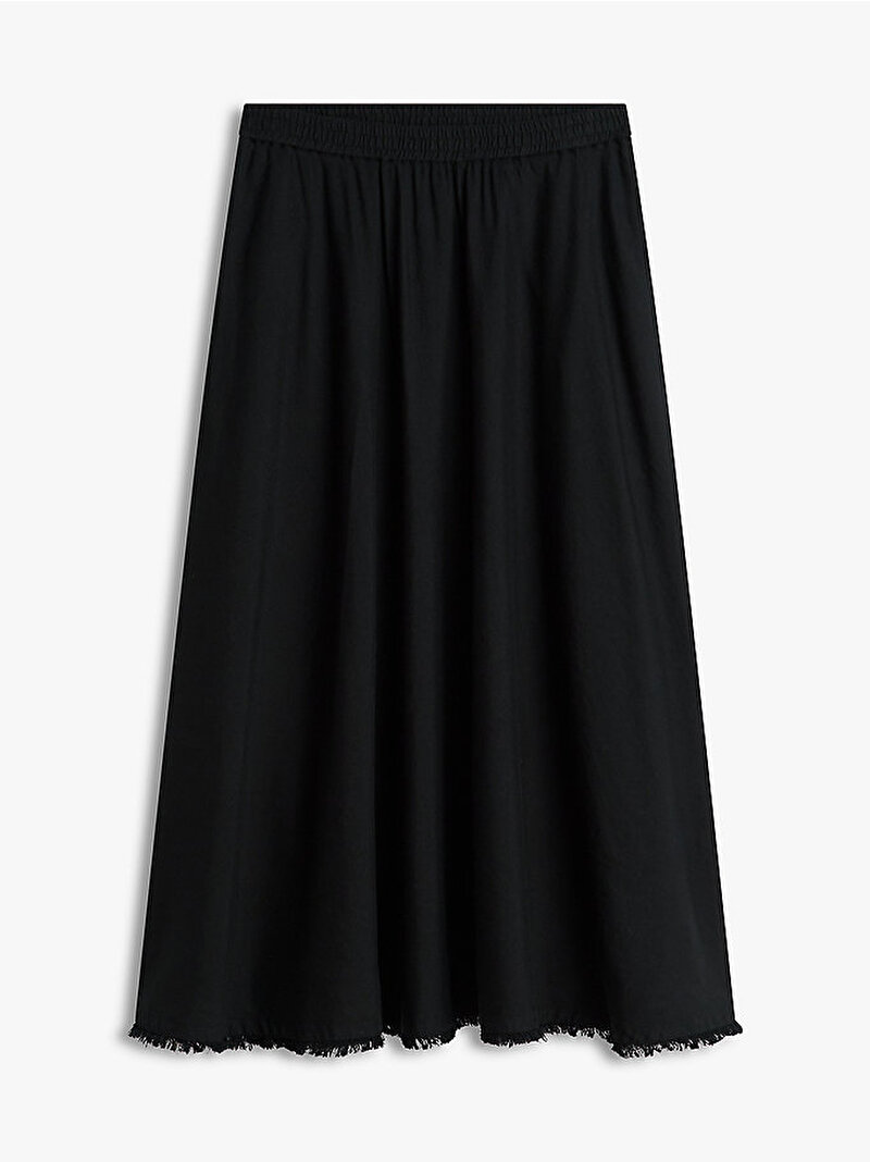 Kadın Vis/Linen Volume Etek Siyah WW0WW48966BDS