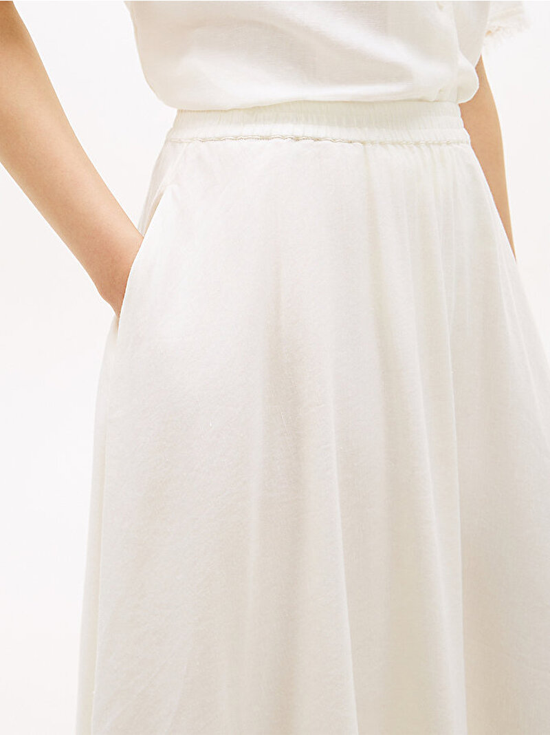Kadın Vis/Linen Volume Etek Beyaz WW0WW48966YA8