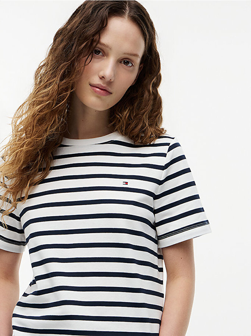 Kadın Interlock Boxy T-shirt Lacivert WW0WW496460A9