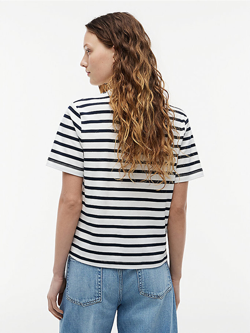 Kadın Interlock Boxy T-shirt Lacivert WW0WW496460A9