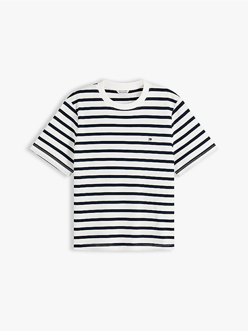 Kadın Interlock Boxy T-shirt Lacivert WW0WW496460A9