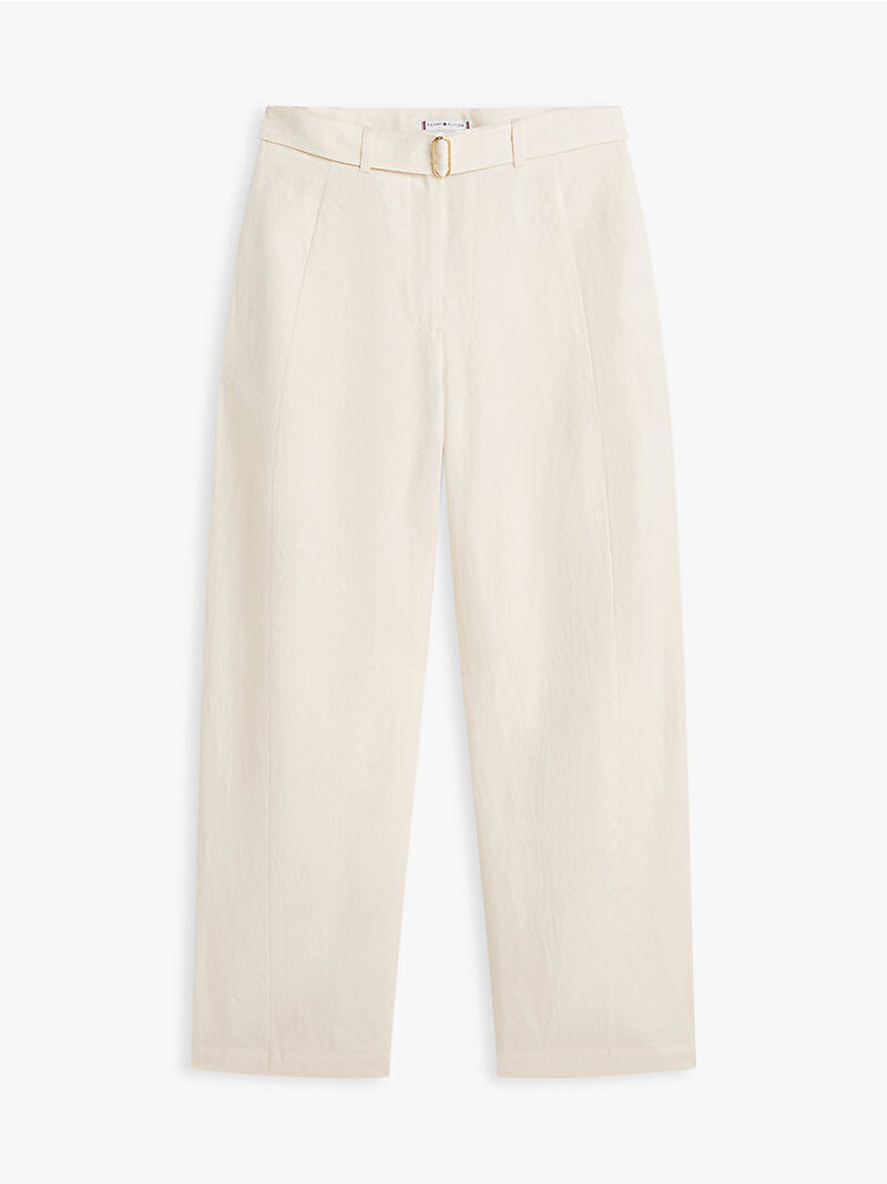 Kadın Linen Utility Barrel Pantolon Beyaz WW0WW49658AEF