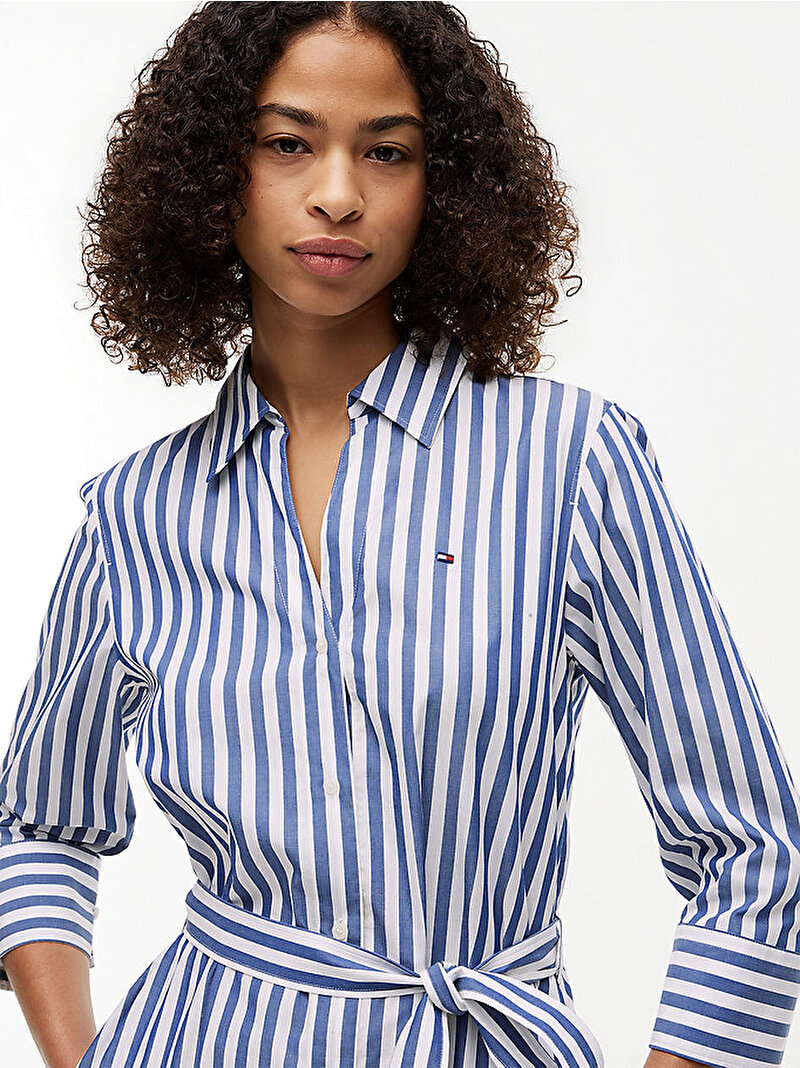 Kadın Essential Poplin Regular Elbise Mavi WW0WW4977304T