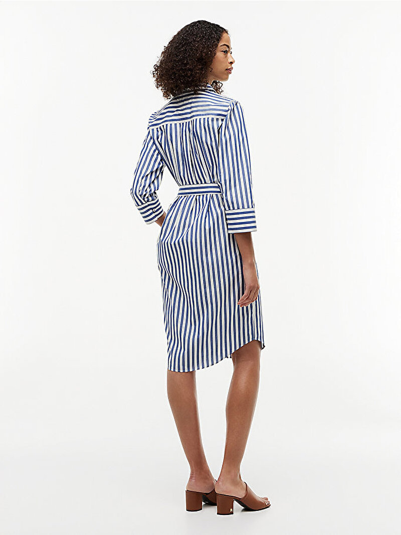 Kadın Essential Poplin Regular Elbise Mavi WW0WW4977304T