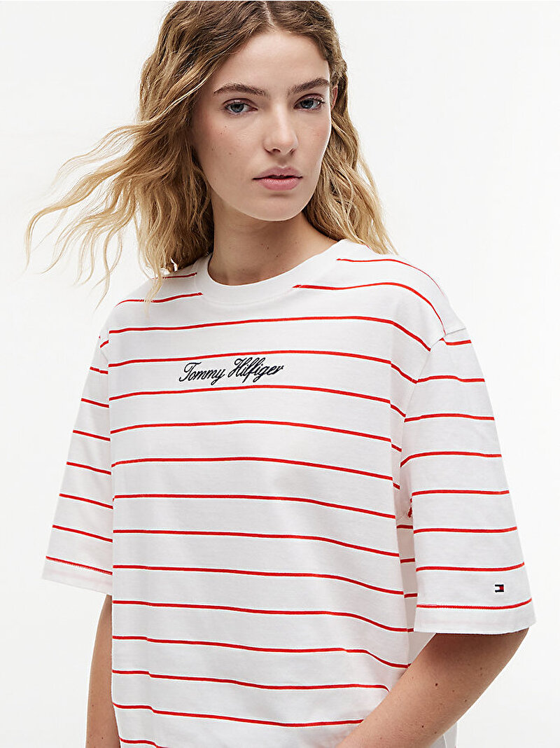 Kadın Classic Trape T-shirt Kırmızı WW0WW509480E1
