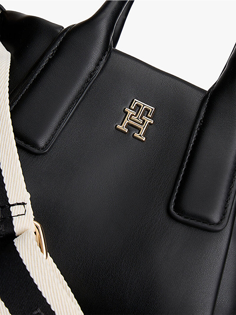 Kadın TH Essential Mini Tote Çanta Siyah AW0AW18371BDS