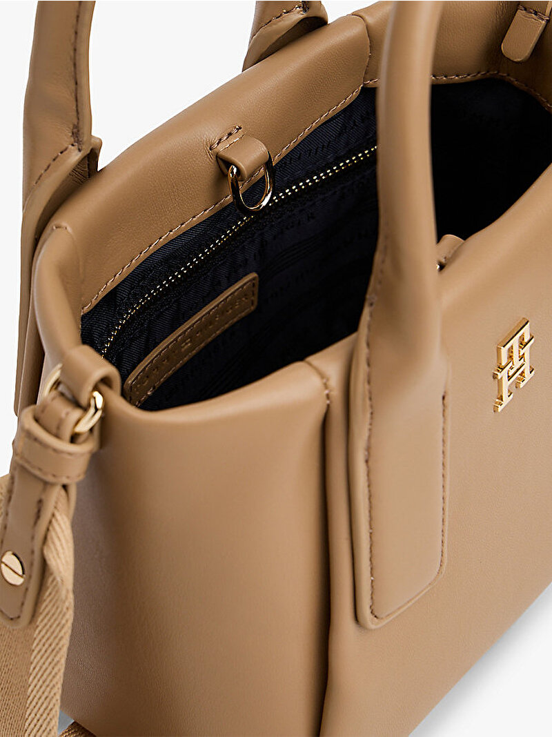 Kadın TH Essential Mini Tote Çanta Bej AW0AW18371RBC