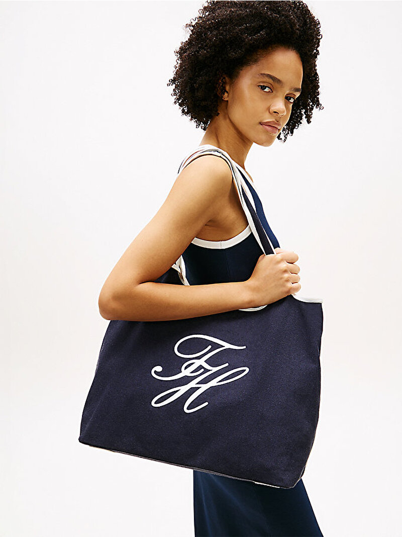 Kadın TH Summer Tote Çanta Mavi AW0AW18398DW6