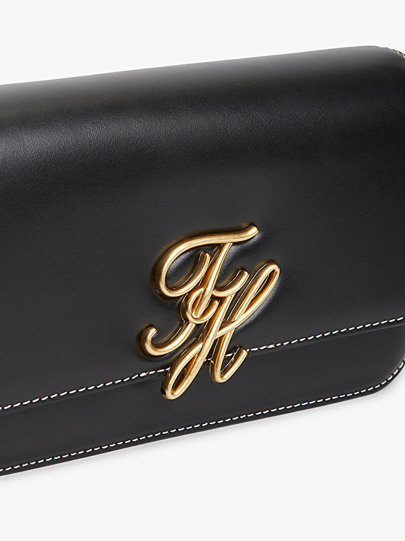 Kadın Leather Flap Çapraz Çanta Siyah AW0AW18399BDS