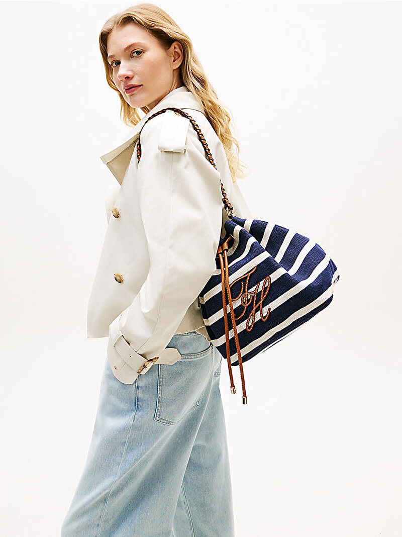 Kadın TH Summer Bucket Çanta Mavi AW0AW184010GY