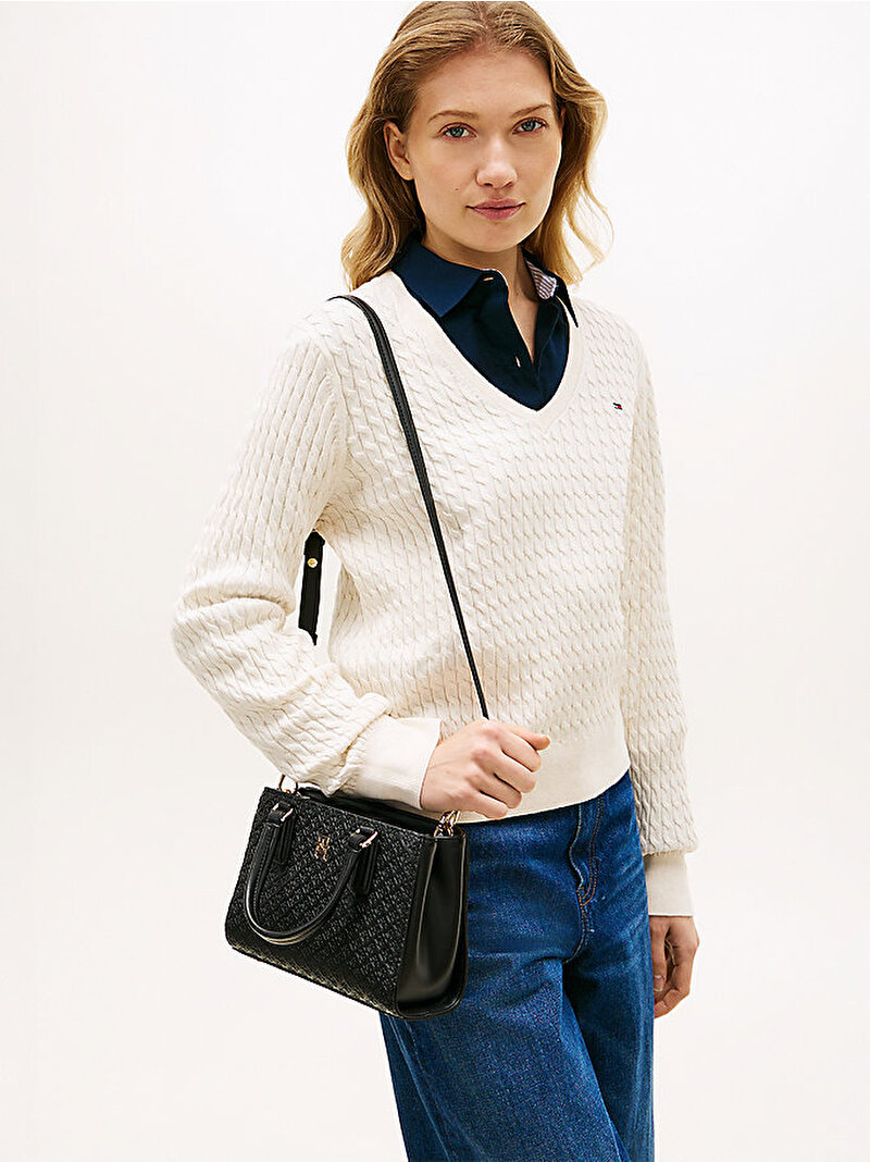 Kadın TH Daily Mini Tote Çanta Siyah AW0AW18416BDS