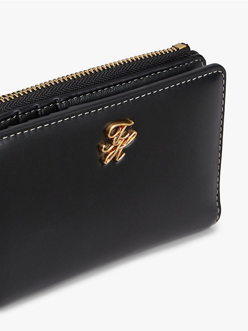 Kadın TH Leather Bifold Cüzdan Siyah AW0AW18490BDS