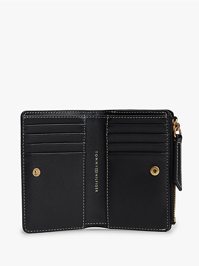 Kadın TH Leather Bifold Cüzdan Siyah AW0AW18490BDS