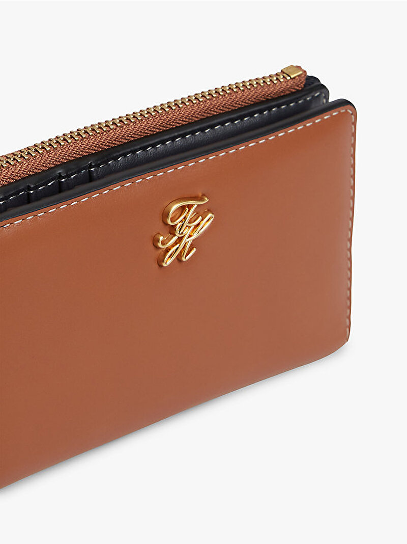 Kadın TH Leather Bifold Cüzdan Kahverengi AW0AW18490GB8