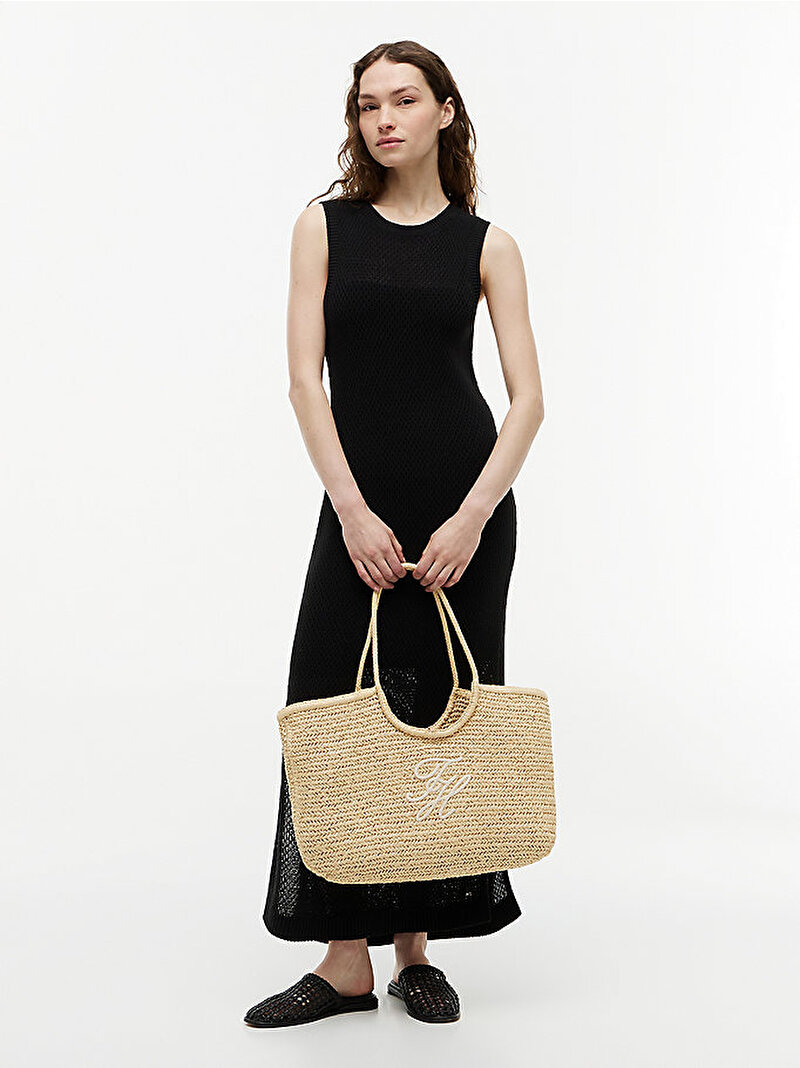 Kadın TH Elevated Summer Tote Çanta Bej AW0AW185360F4
