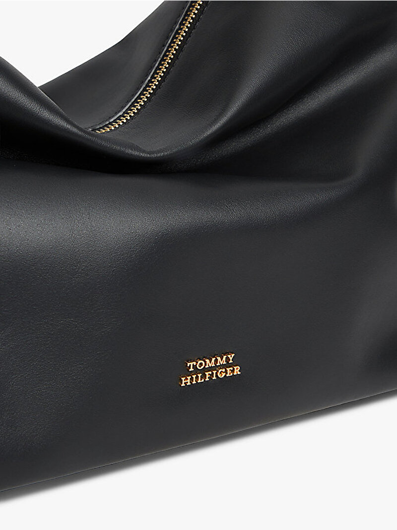 Kadın TH Statement Leather Omuz Çantası Siyah AW0AW18621BDS
