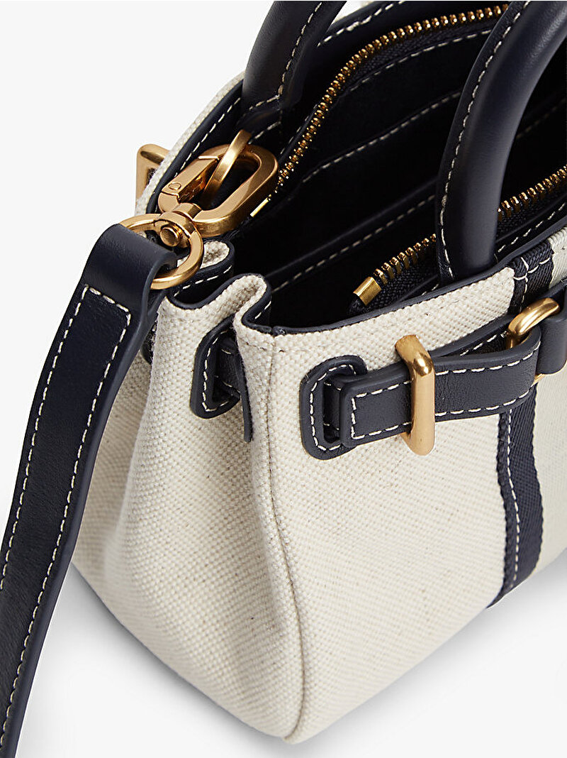 Kadın American Icon Micro Tote Çanta Beyaz AW0AW186250K4