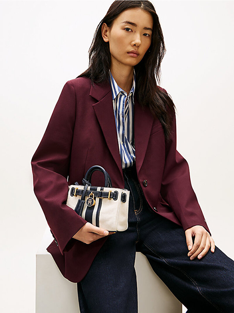Kadın American Icon Micro Tote Çanta Beyaz AW0AW186250K4