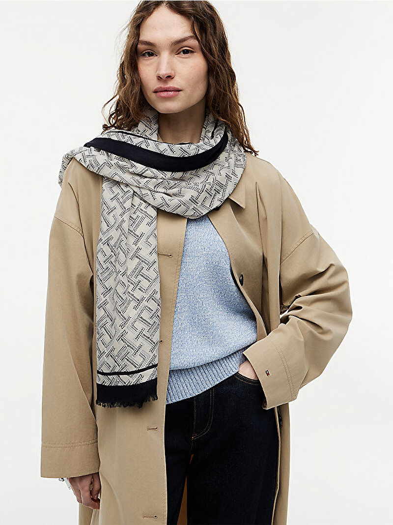 Kadın TH Monogram Atkı Lacivert AW0AW18687DW6