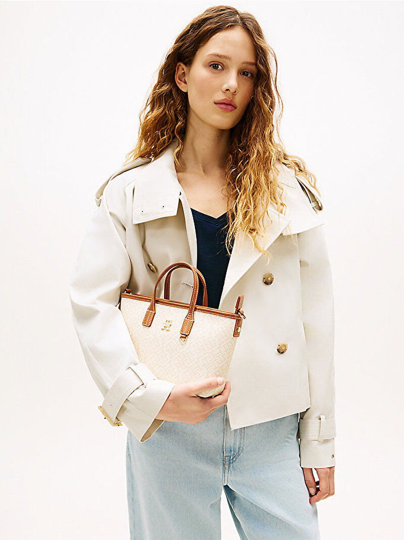 Kadın TH Monoplay Mini Tote  Çanta Bej AW0AW188480F4