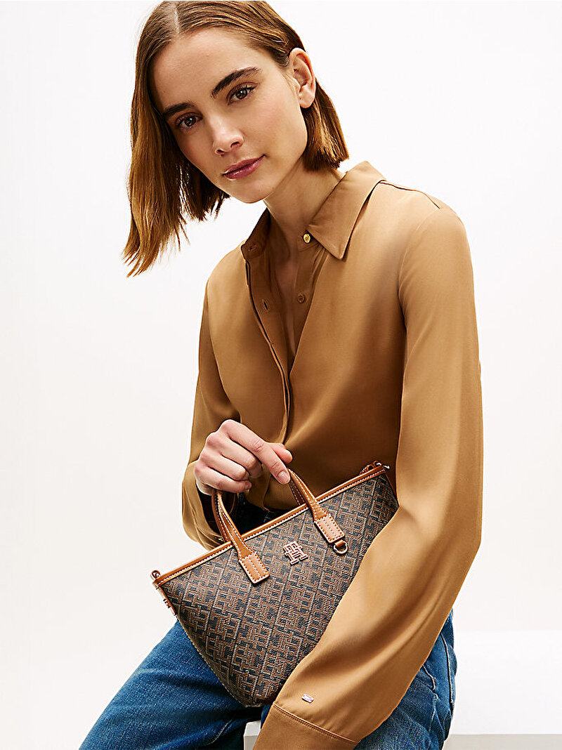 Kadın TH Monoplay Mini Tote Çanta Siyah AW0AW188480GJ