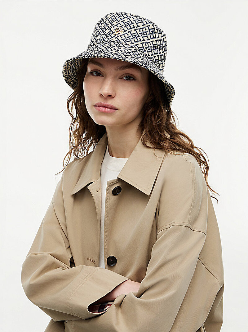 Kadın TH Monogram Bucket Şapka Lacivert AW0AW18868DW6