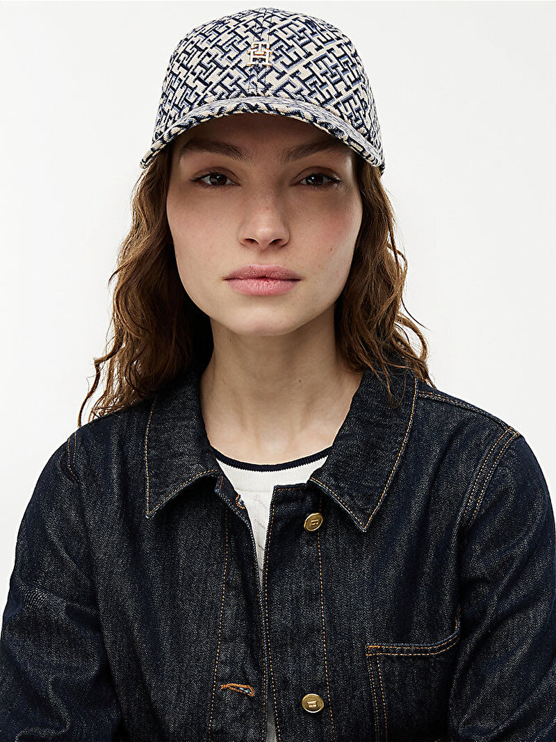 Kadın TH Monogram Şapka Lacivert AW0AW18916DW6