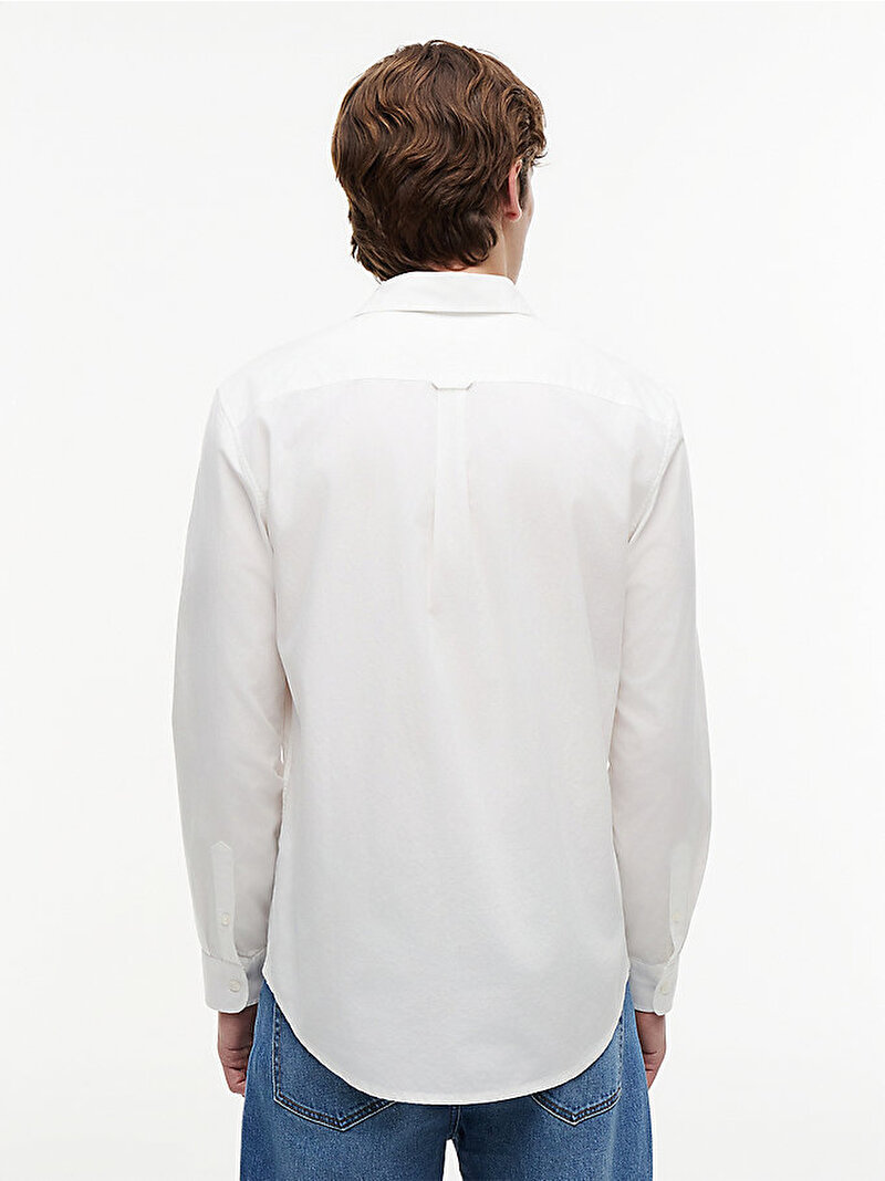 Erkek TJM Regular Poplin Gömlek Ekru DM0DM22026YBL
