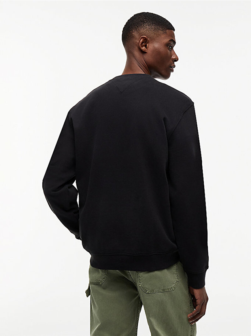Erkek Tjm Regular Entry Sign Sweatshirt Siyah DM0DM23116BDS