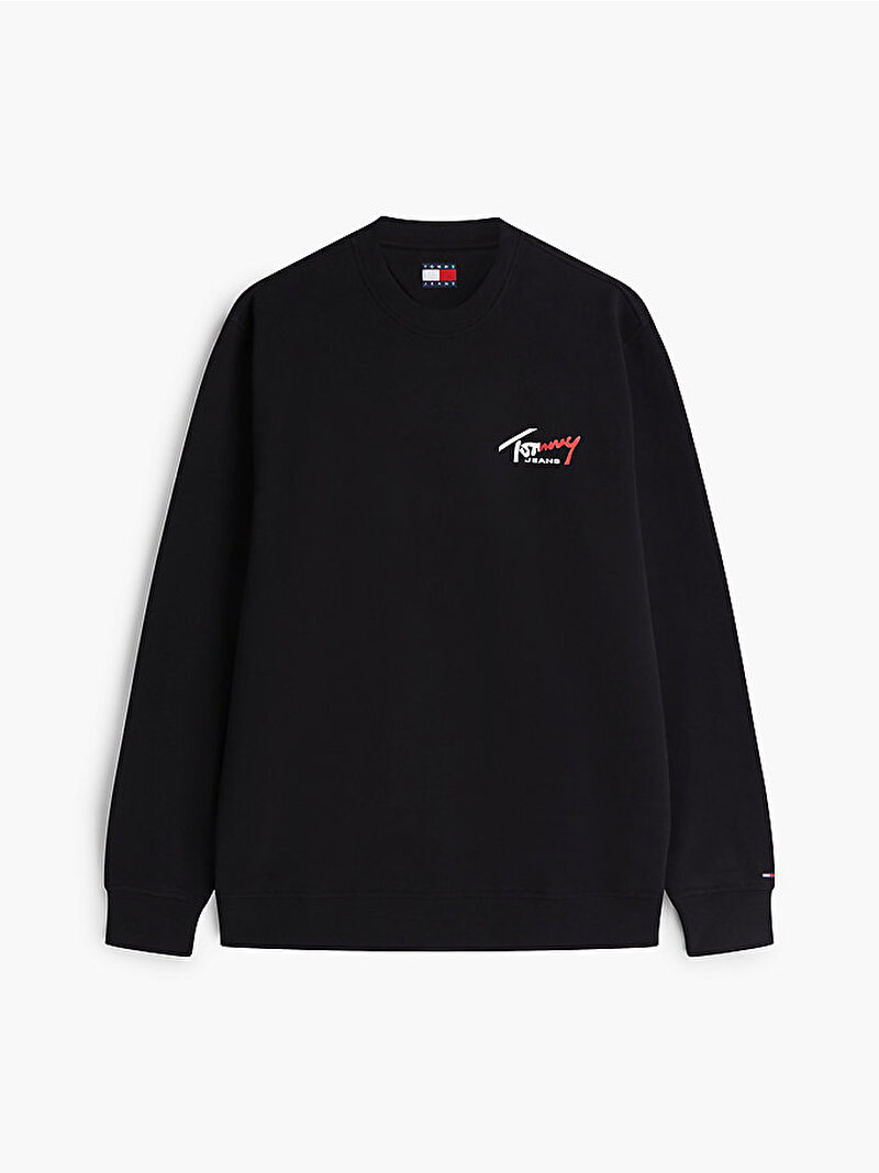 Erkek Tjm Regular Entry Sign Sweatshirt Siyah DM0DM23116BDS