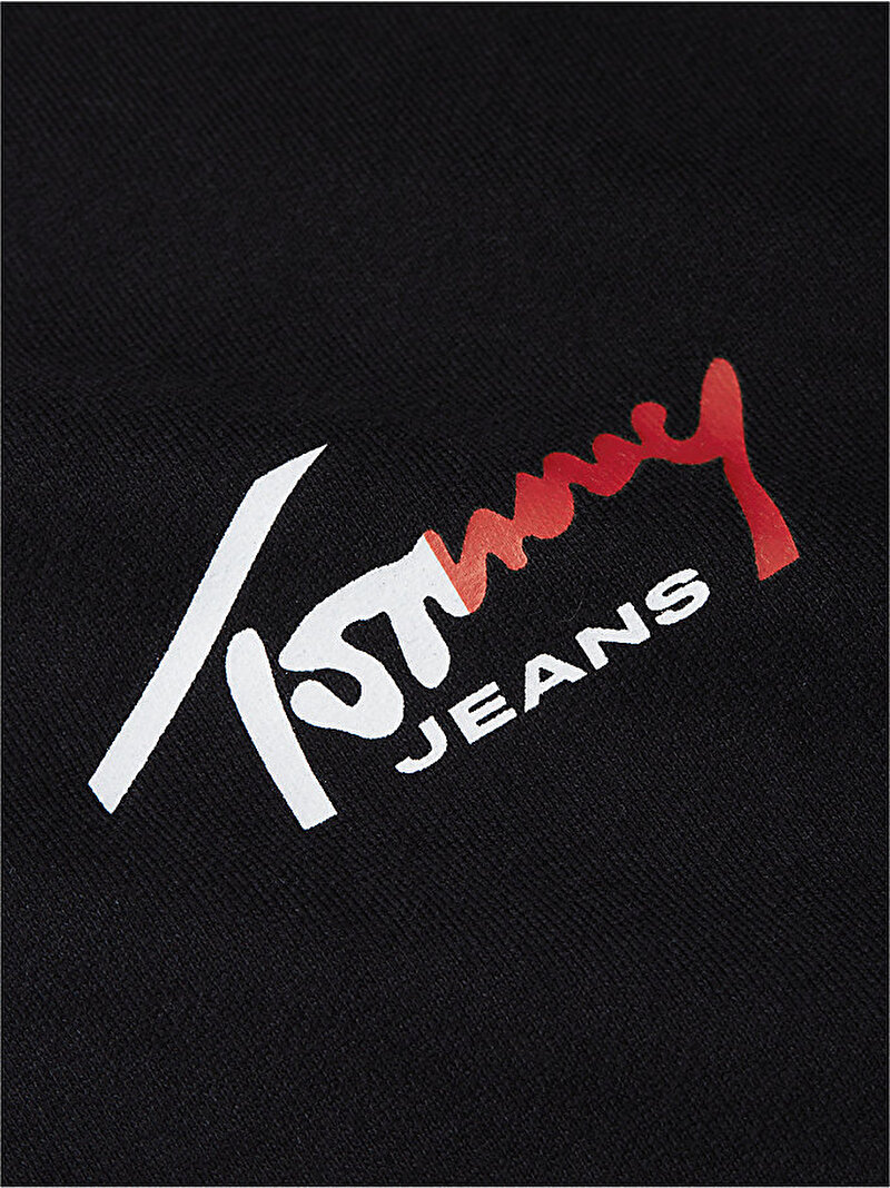 Erkek Tjm Regular Entry Sign Sweatshirt Siyah DM0DM23116BDS