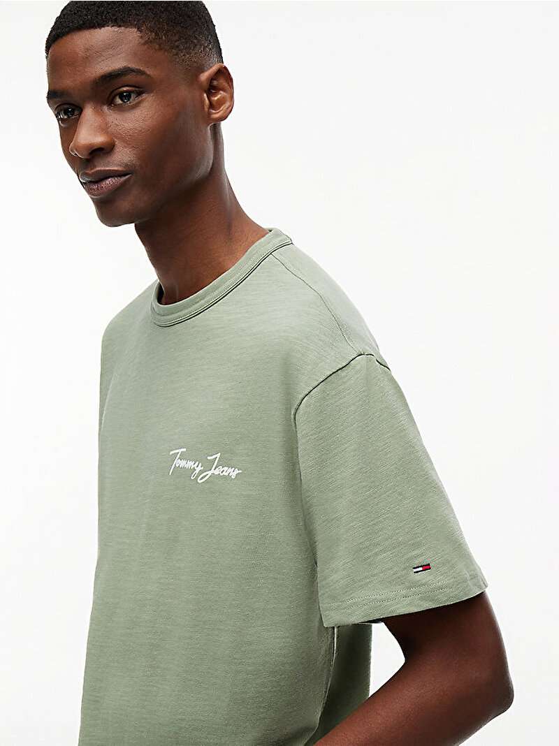 Erkek TJM Relax Novelty T-shirt Yeşil DM0DM23190PMO
