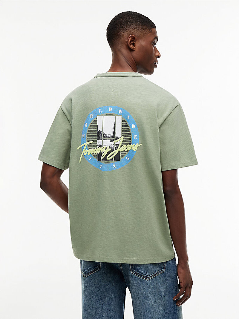 Erkek TJM Relax Novelty T-shirt Yeşil DM0DM23190PMO