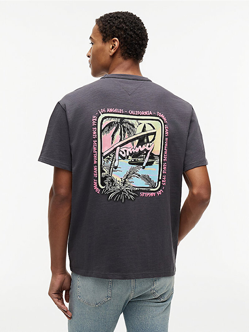 Erkek TJM Relax Novelty T-shirt Siyah DM0DM23190PT2