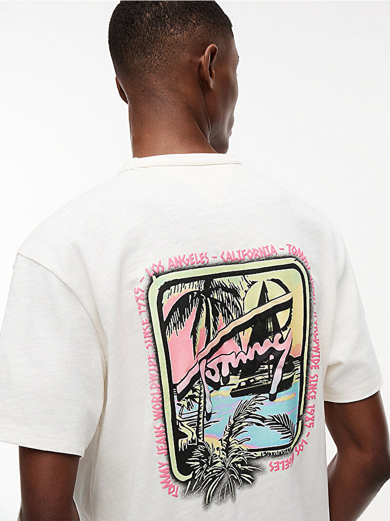 Erkek TJM Relax Novelty T-shirt Beyaz DM0DM23190YBH