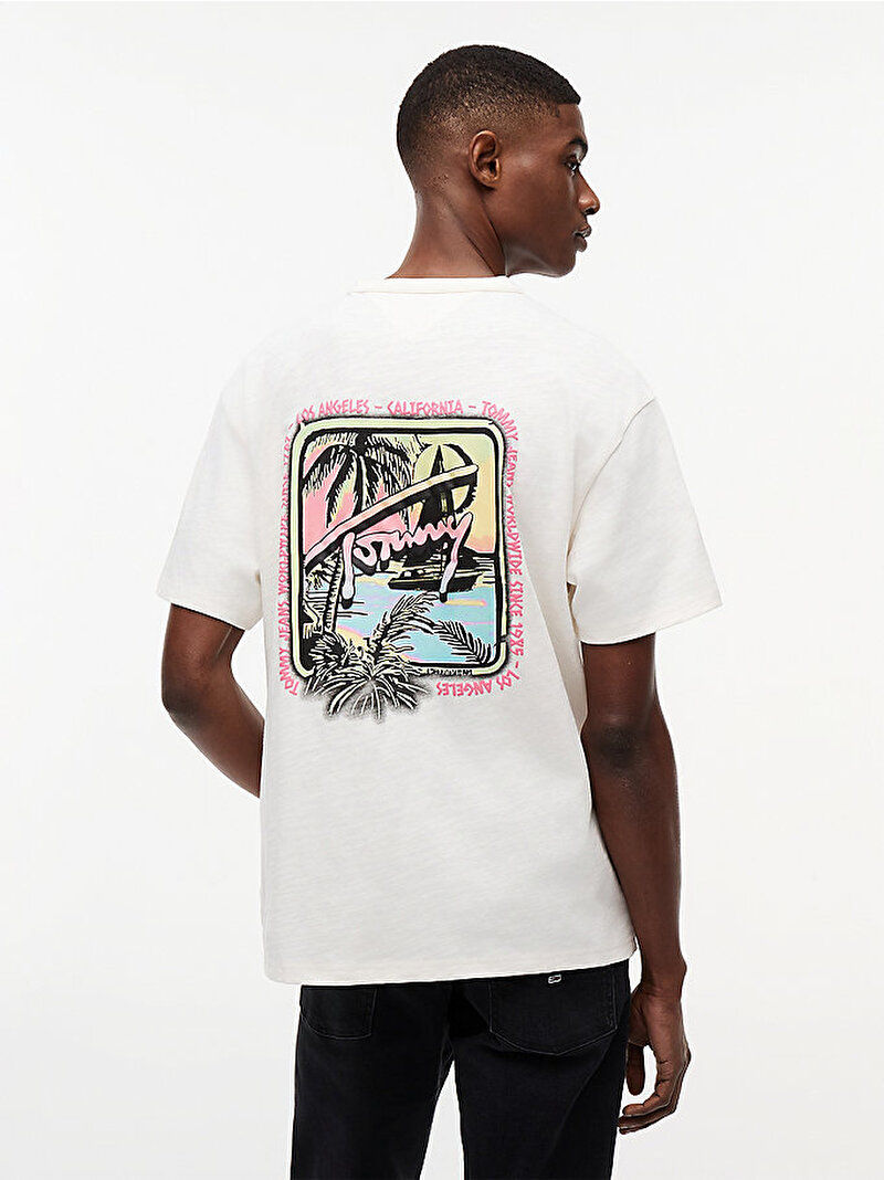 Erkek TJM Relax Novelty T-shirt Beyaz DM0DM23190YBH
