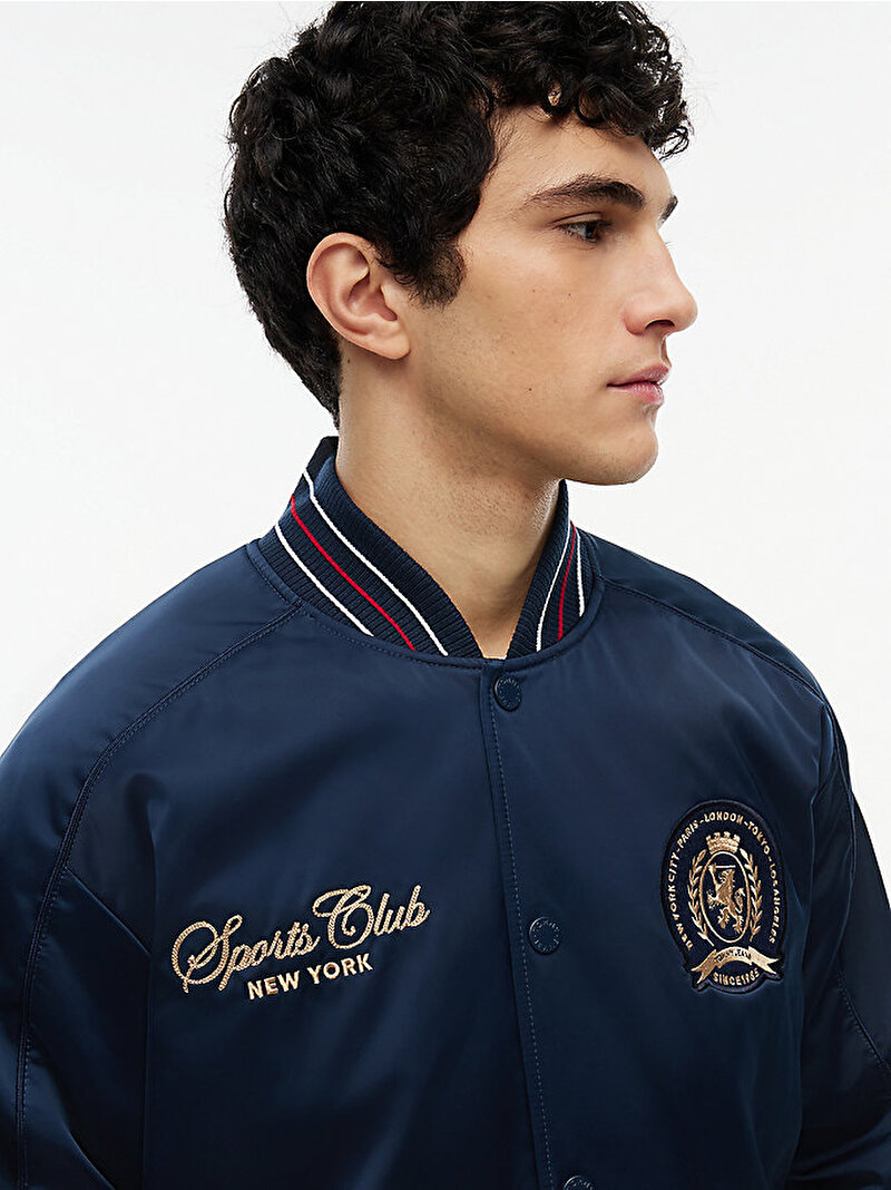 Erkek TJM Souvenir Bomber Ceket Lacivert DM0DM23220C1G
