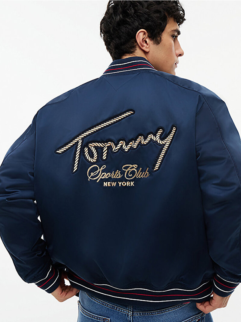 Erkek TJM Souvenir Bomber Ceket Lacivert DM0DM23220C1G