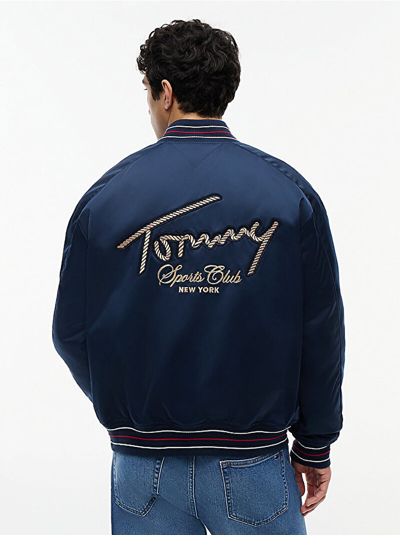 Erkek TJM Souvenir Bomber Ceket Lacivert DM0DM23220C1G