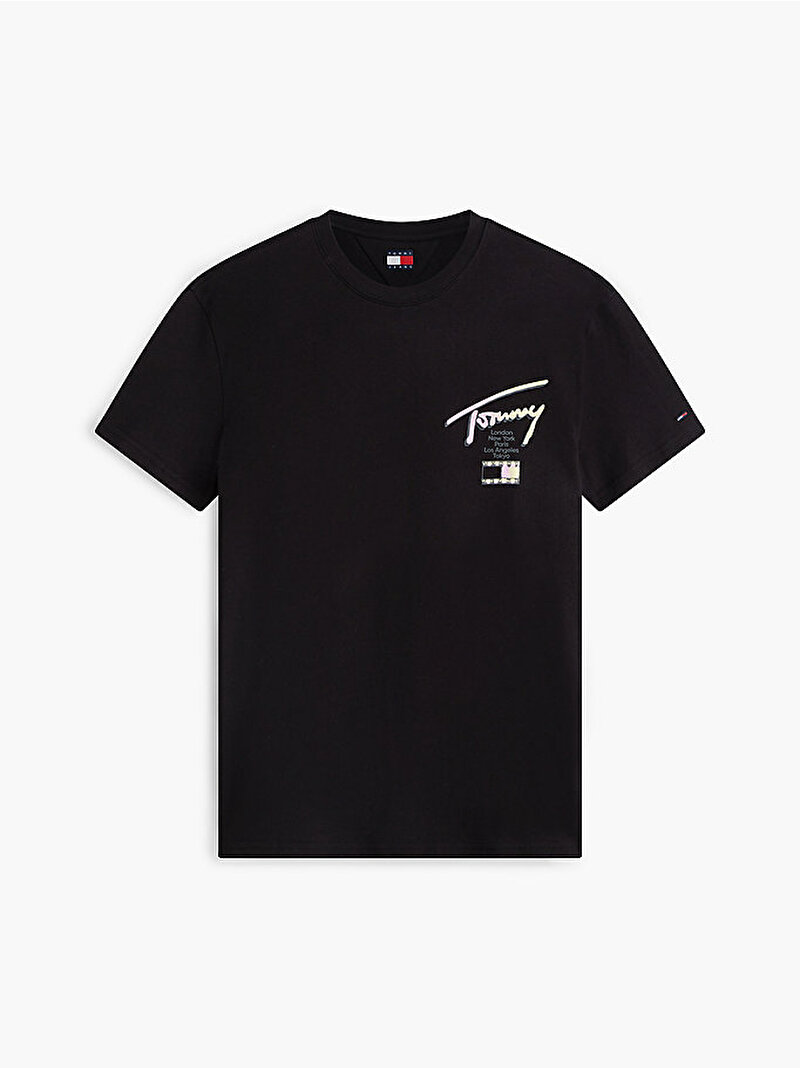 Erkek TJM Regular City Sign T-shirt Siyah DM0DM23253BDS