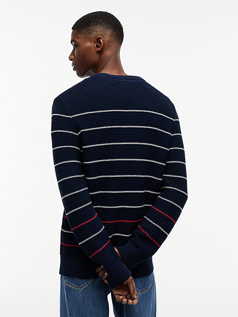 Erkek TJM Slim Stripe Kazak Lacivert DM0DM23384C1G